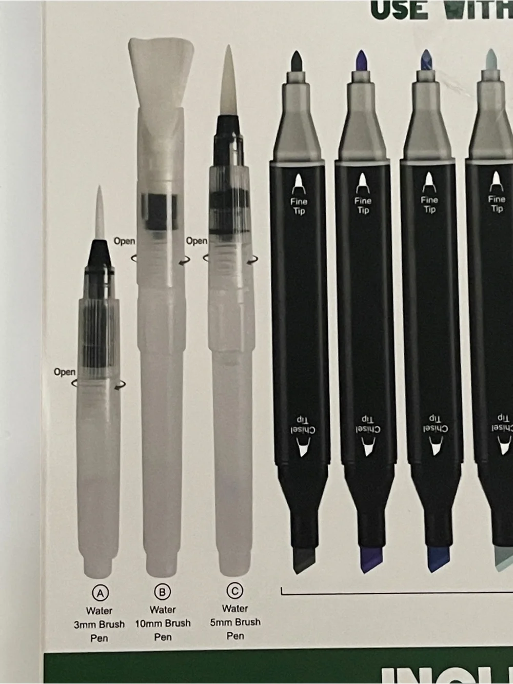 Watercolor Marker Set + HQ FineStyle 11x14 Marker Sketch Pad Art Bundle NEW